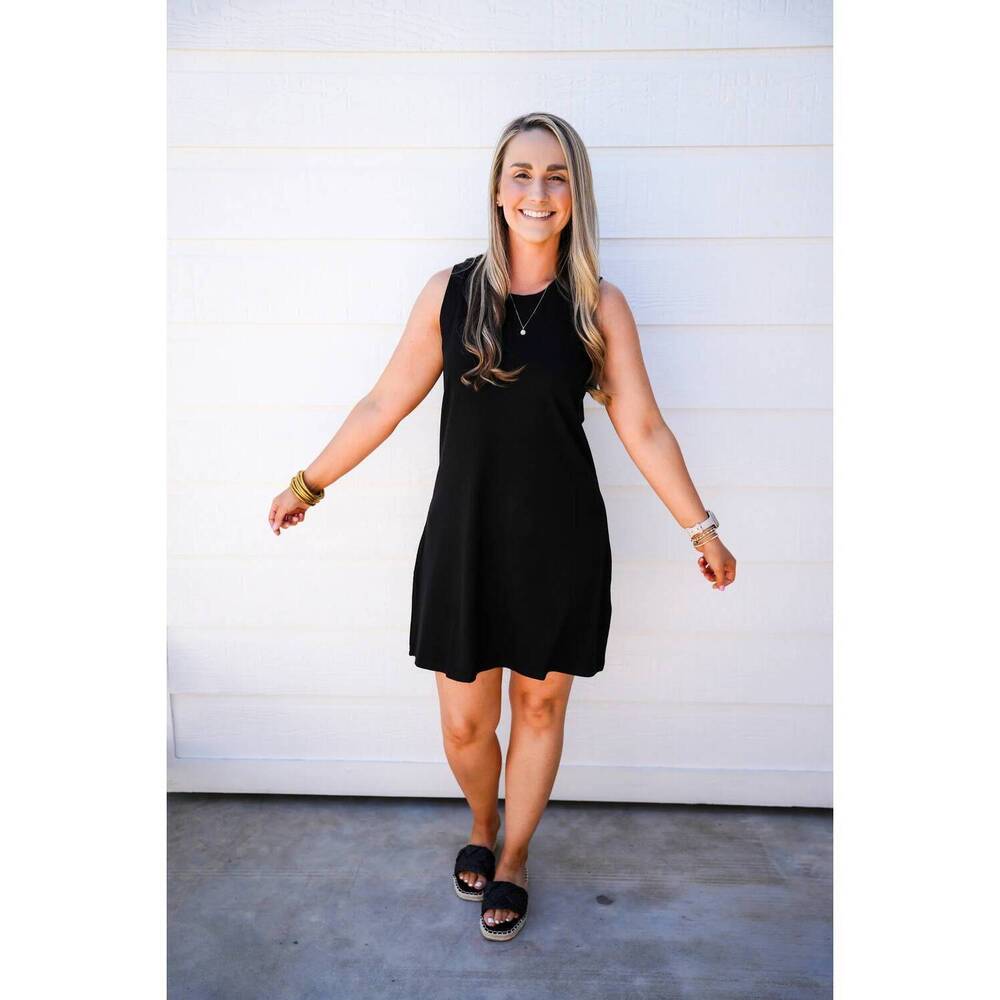 NEW ANOTHER LOVE justine ribbed dress in black